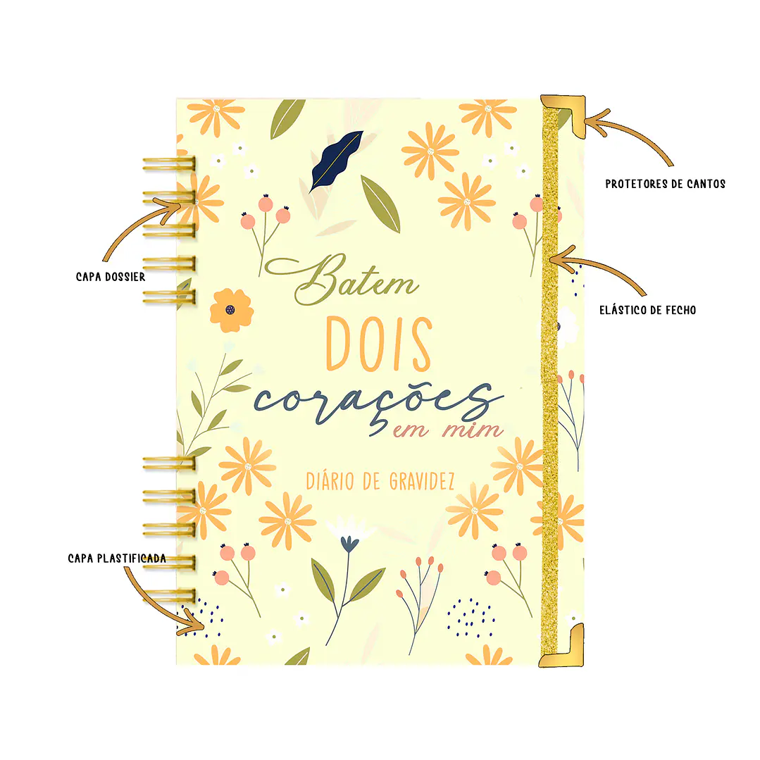 Agenda de Grávida 🤰 — Capa Dois Corações 💛 1