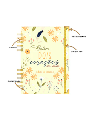 Agenda de Grávida 🤰 — Capa Dois Corações 💛