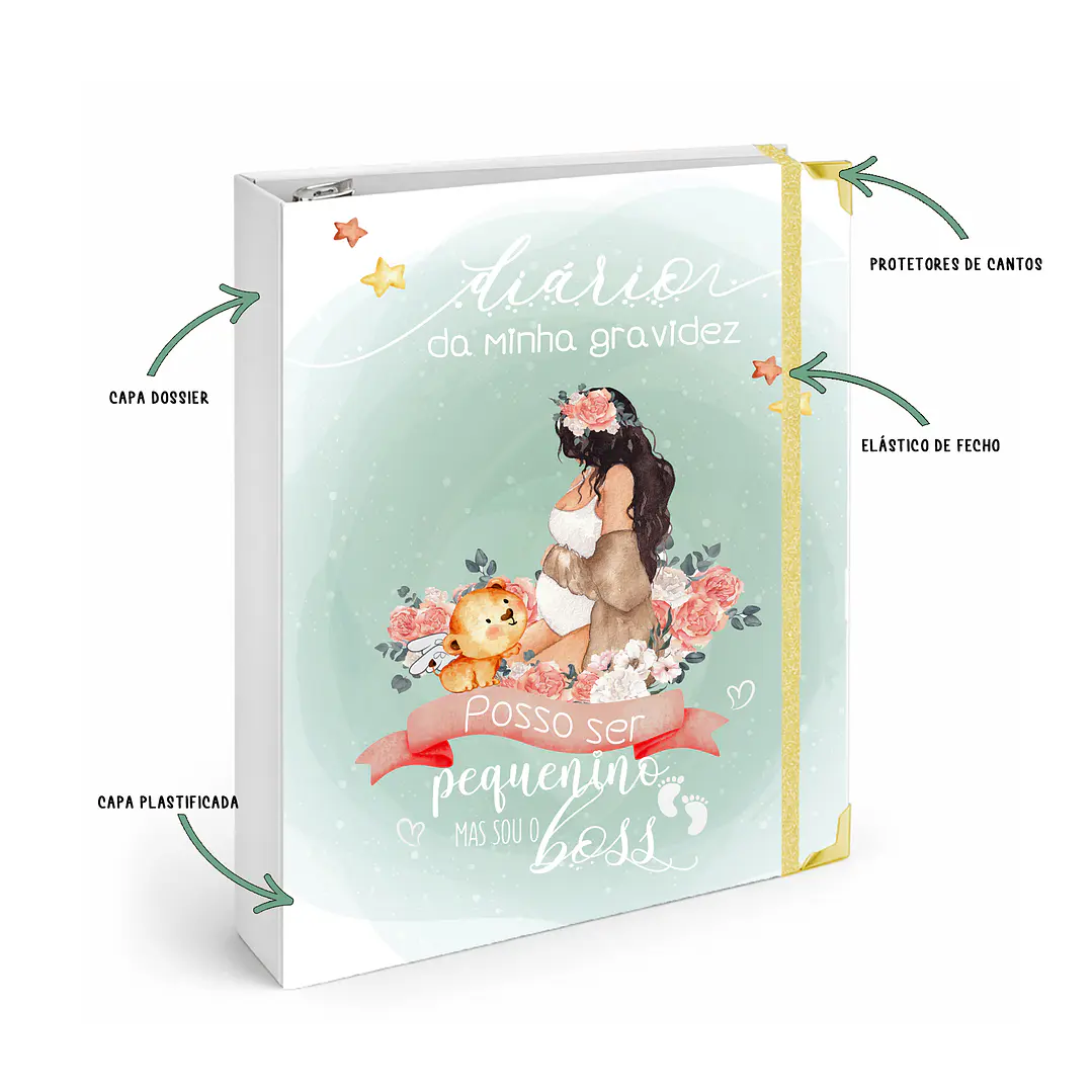 Dossier Agenda de Grávida 🤰— Miquinhas Eventos · Capa Boss Baby 💚 2