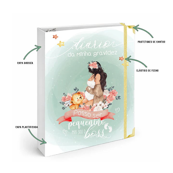 Dossier Agenda de Grávida 🤰— Miquinhas Eventos · Capa Boss Baby 💚 2