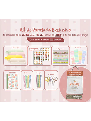 Agenda Semanal 16 Meses ✨ Pré-Venda | Inclui Kit Oferta Exclusivo 🍑