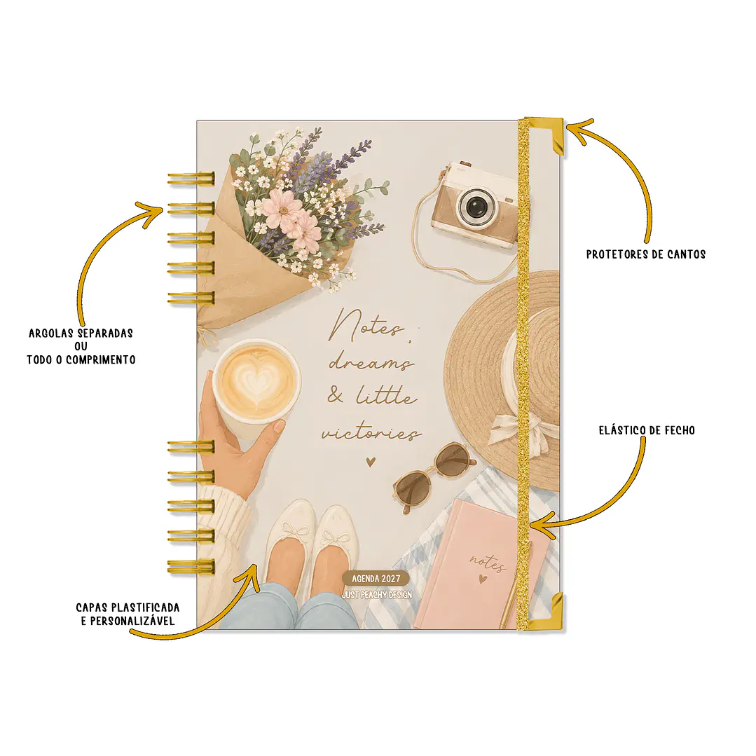 Agenda Anual Semanal 2027 ✨ Pré-Venda | Inclui Kit Oferta Exclusivo 🍑 4