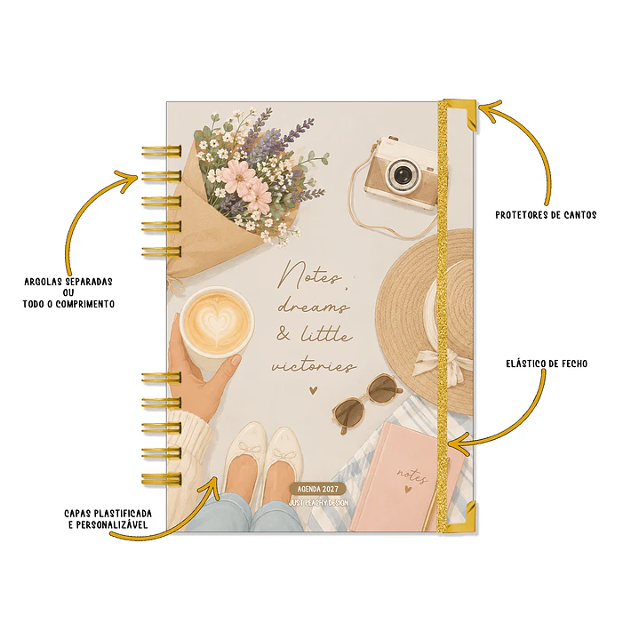 Agenda Anual Semanal 2027 ✨ Pré-Venda | Inclui Kit Oferta Exclusivo 🍑 4