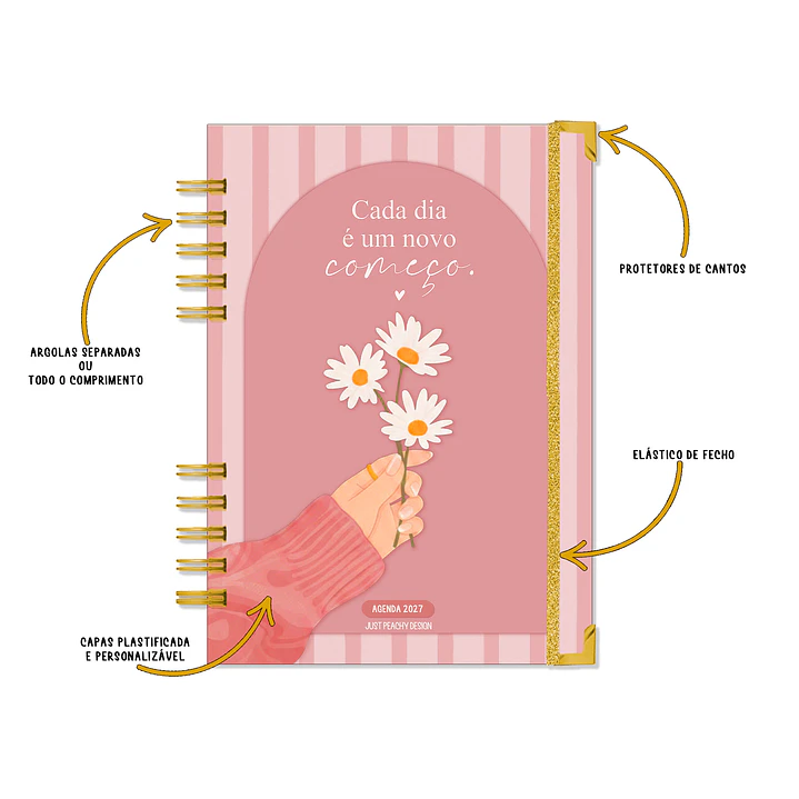 Agenda Anual Diária 2027 ✨ Pré-Venda | Inclui Kit Oferta Exclusivo 🍑 4