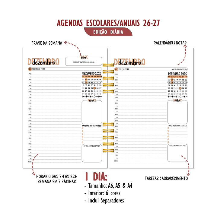 Agenda Anual Diária 2027 ✨ Pré-Venda | Inclui Kit Oferta Exclusivo 🍑 11