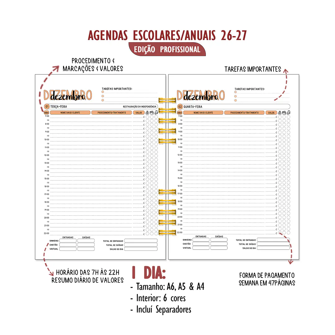 Agenda Profissional Diária 2027 ✨ Pré-Venda | Inclui Kit Oferta Exclusivo 🍑 11