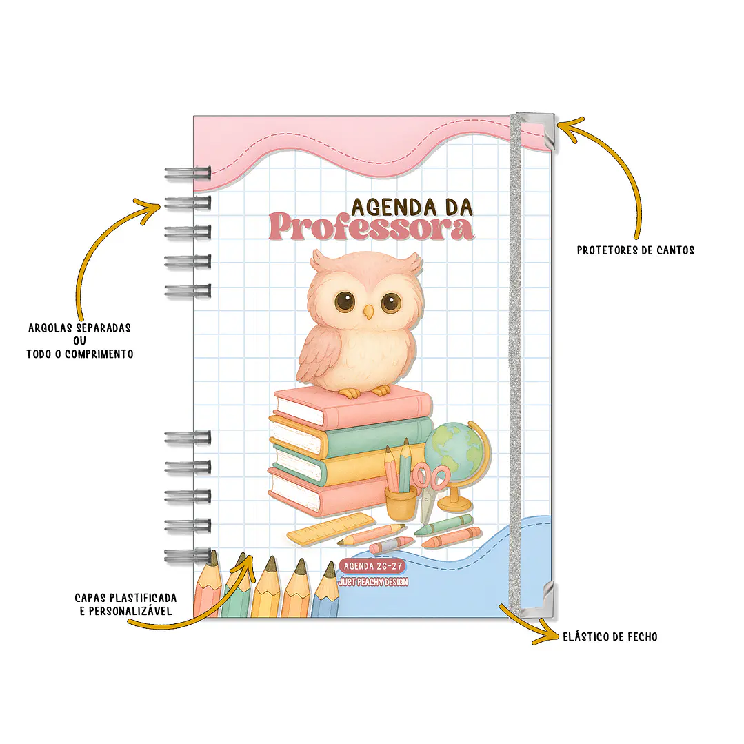 Agenda Professora 1ºCiclo 2026-2027 ✨ Pré-Venda | Inclui Kit Oferta Exclusivo 🍑 4