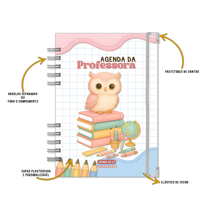 Agenda Professora 1ºCiclo 2026-2027 ✨ Pré-Venda | Inclui Kit Oferta Exclusivo 🍑 4