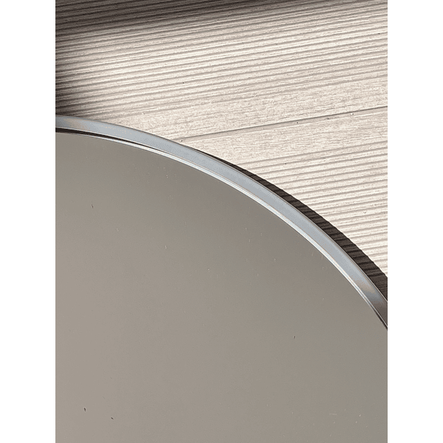 Espejo redondo marco plateado de aluminio 