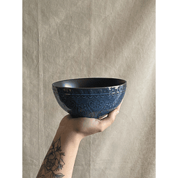 Bowl Azul Tallado Vintage