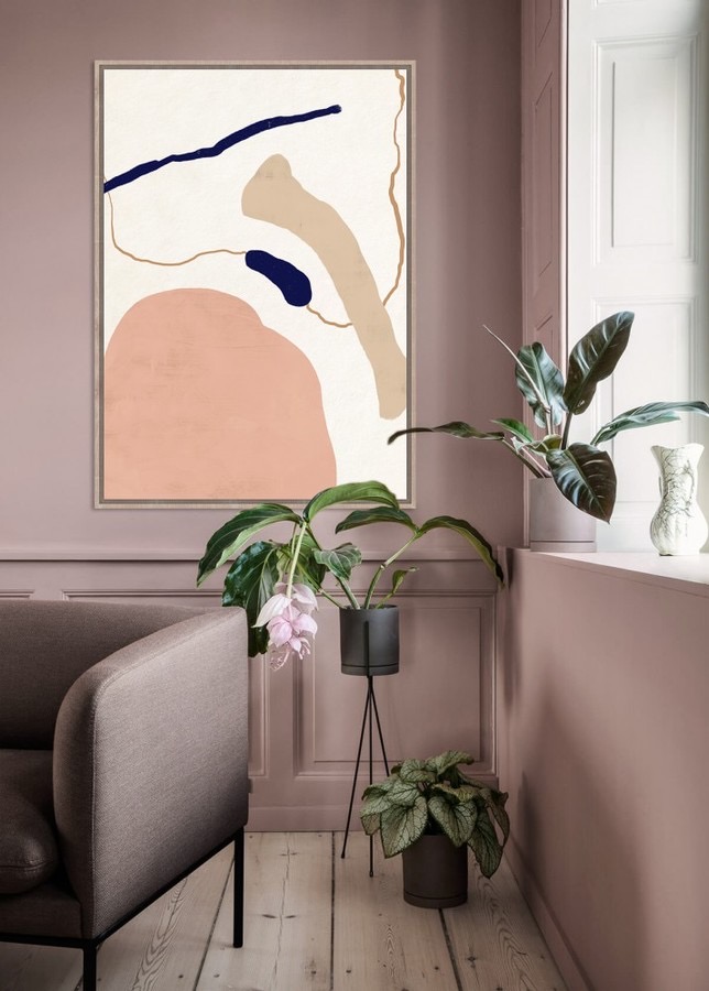 Cuadro Tonos Perspectiva Con Gotas En Un Dibujo De Rosa En La Pintura Decorativa