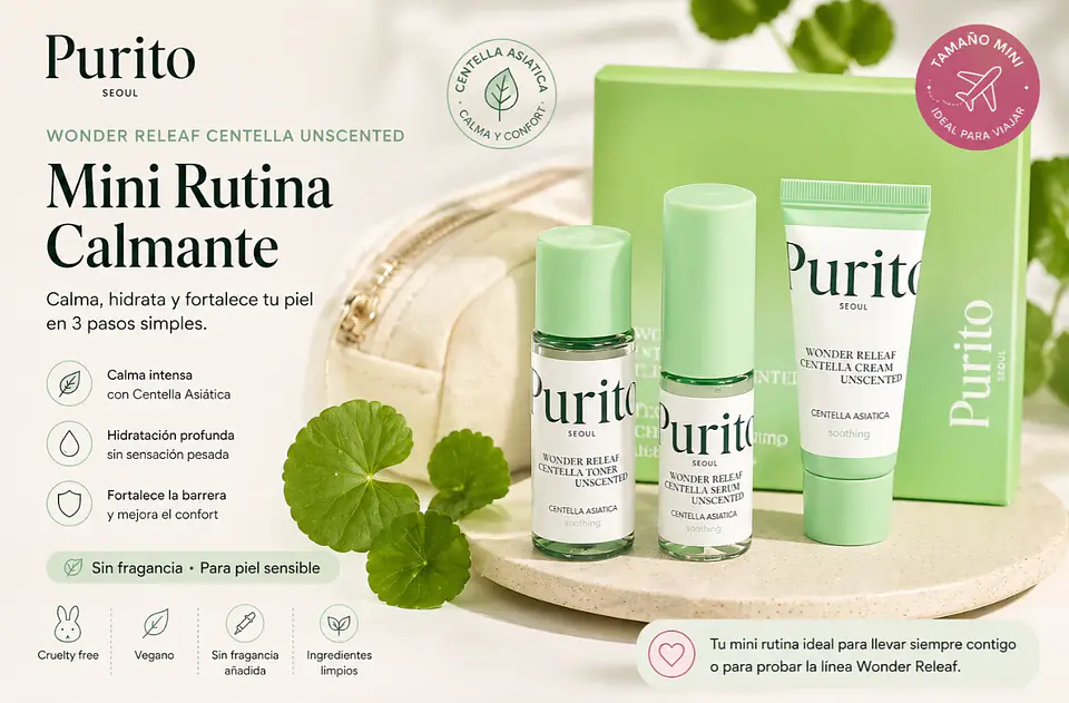 Wonder Releaf Centella Unscented Mini Kit 3 piezas 2