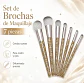 Set 7 Brochas Maquillaje Profesional Glitter Dorado - Miniatura 4