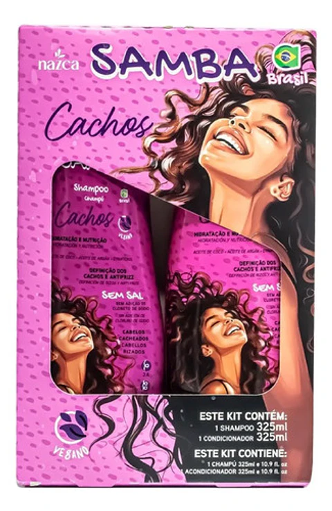 Kit Nazca Samba Cachos Shampoo Y Acondicionador 325ml C/u