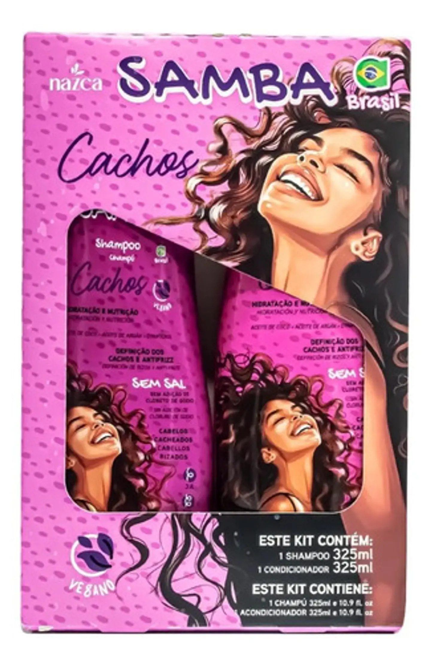 Kit Nazca Samba Cachos Shampoo Y Acondicionador 325ml C/u 1