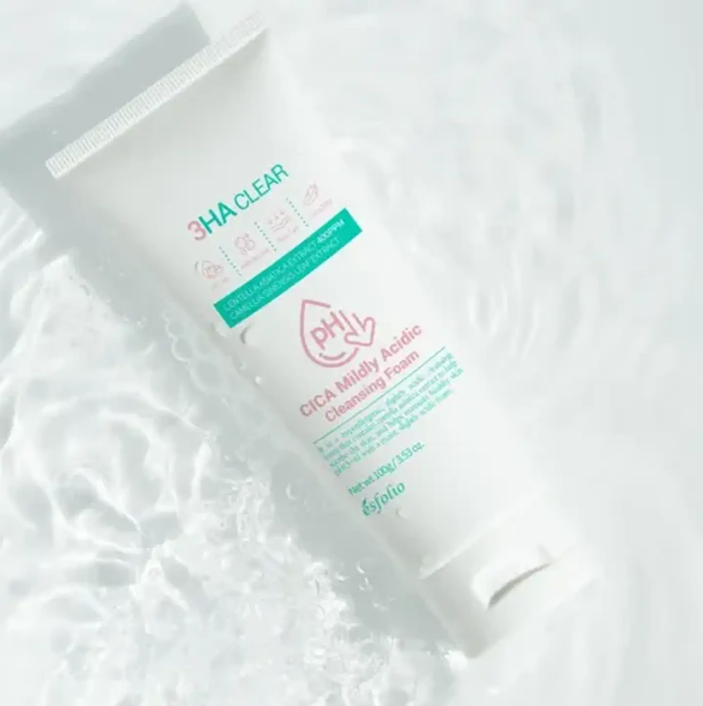3ha Clear Cica Mildly Acidic Cleansing Foam 100g 2