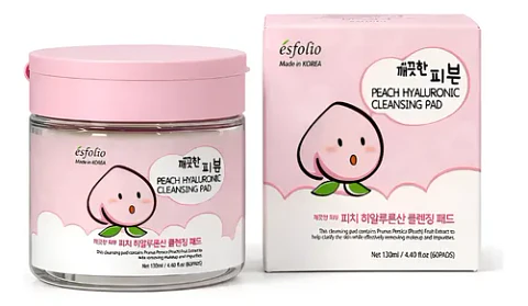 Esfolio Peach Hyaluronic Cleansing Pad 130ml 60 Unidades