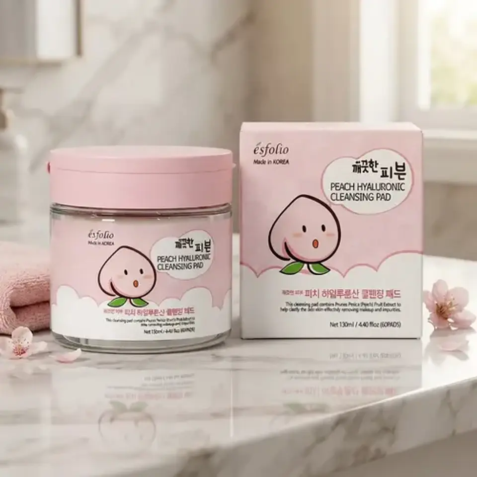 Esfolio Peach Hyaluronic Cleansing Pad 130ml 60 Unidades 2
