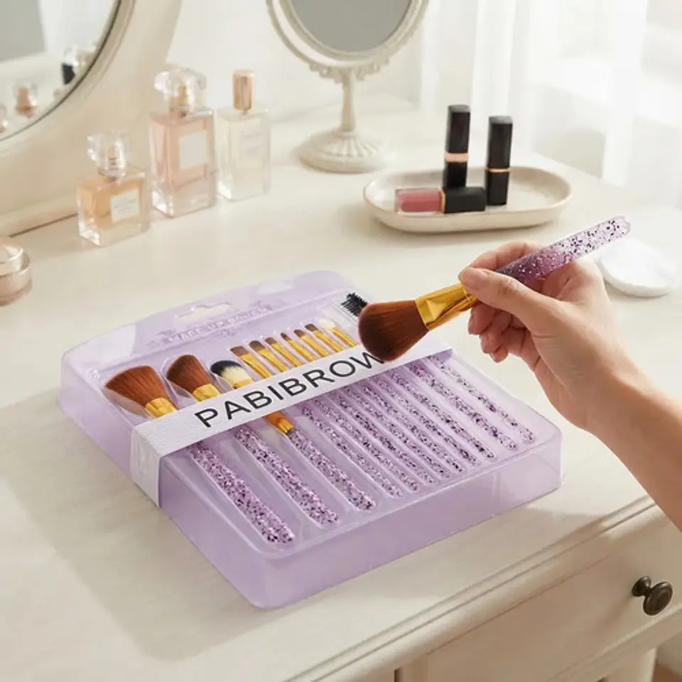Juego De 12 Brochas De Maquillaje Glitter 2