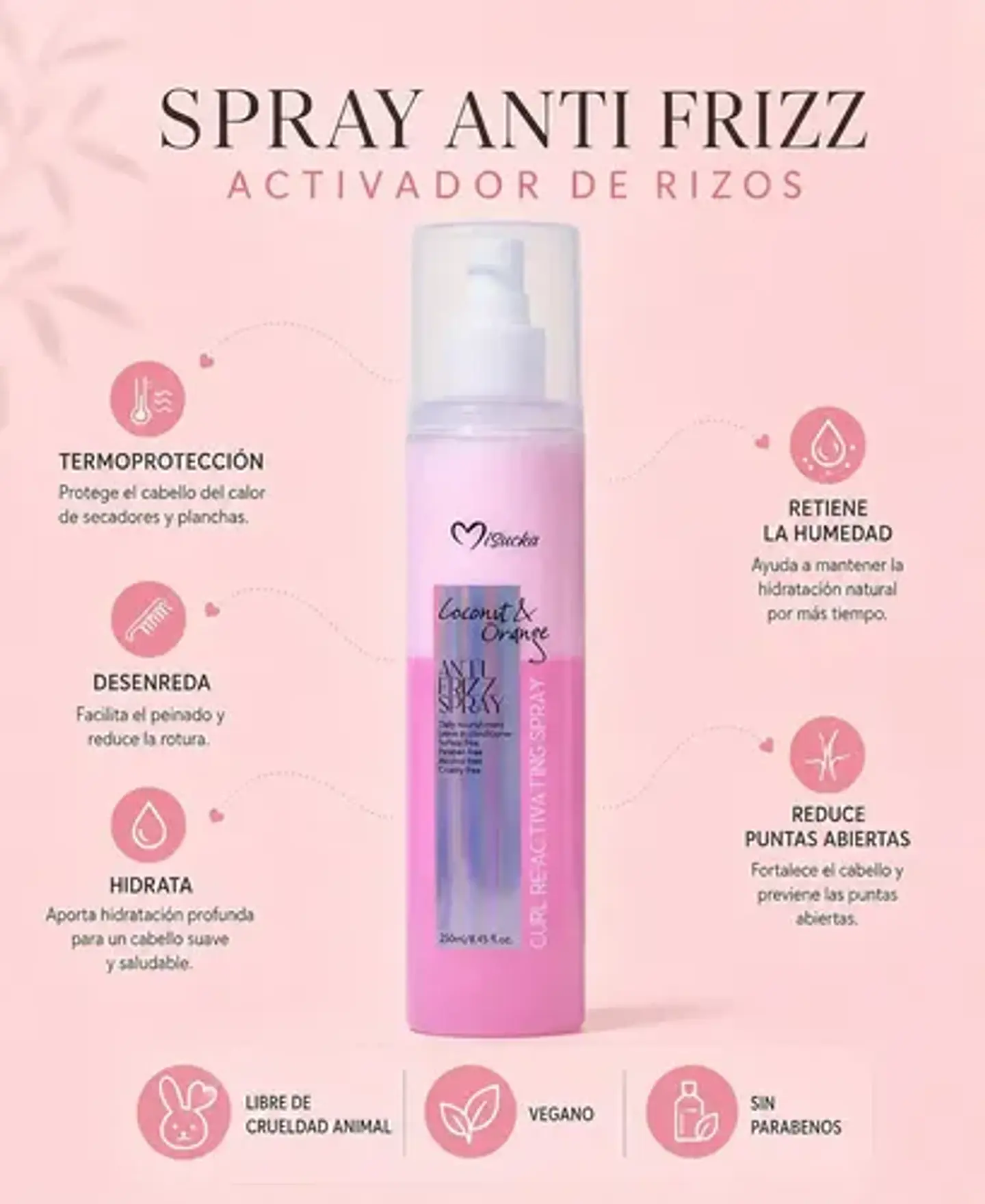 Spray Antifrizz Activador De Rizos Coconut & Orange Misucka 2