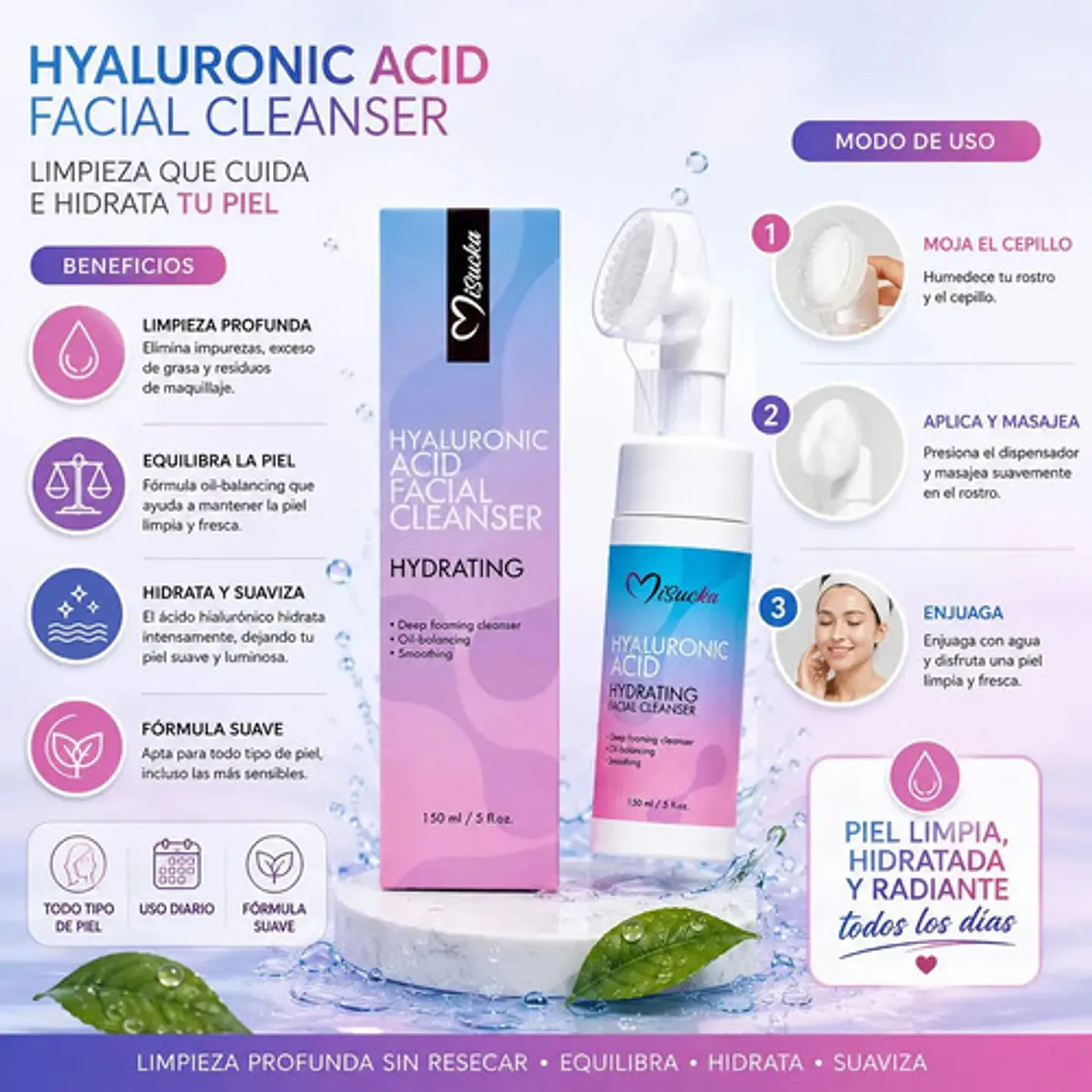 Hyaluronic Acid Facial Cleanser Misucka 3