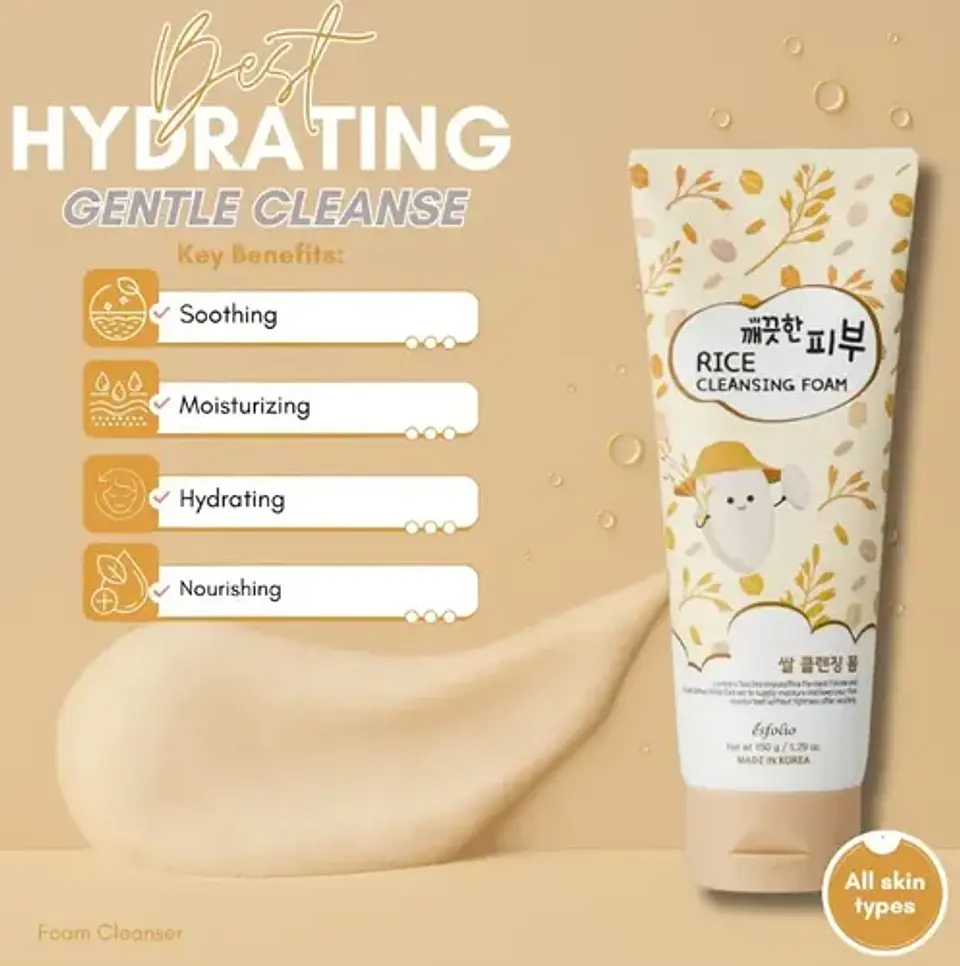 Esfolio - Rice Cleansing Foam 150g 2