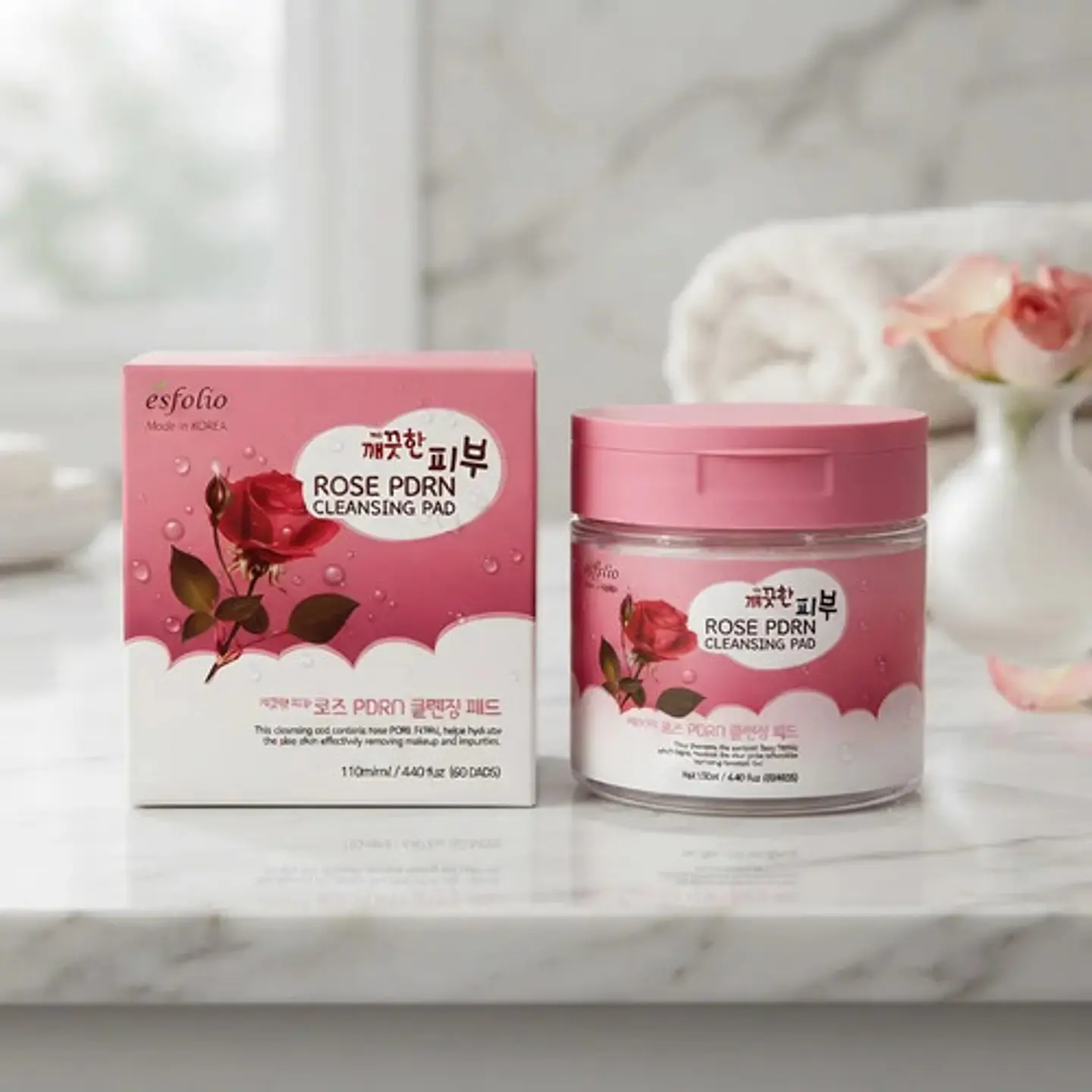 Esfolio Rose Pdrn Cleansing Pad 60 Unidades 130ml 3