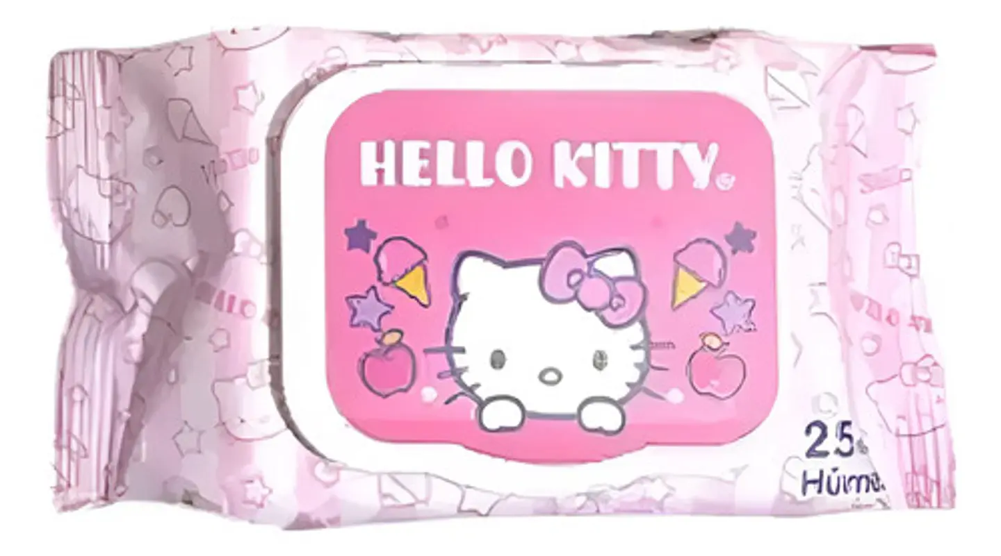 Toallitas Húmedas Hello Kitty Rosadas 25 Unidades 1