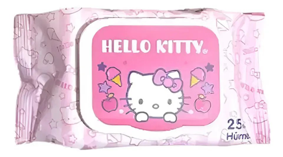 Toallitas Húmedas Hello Kitty Rosadas 25 Unidades 1