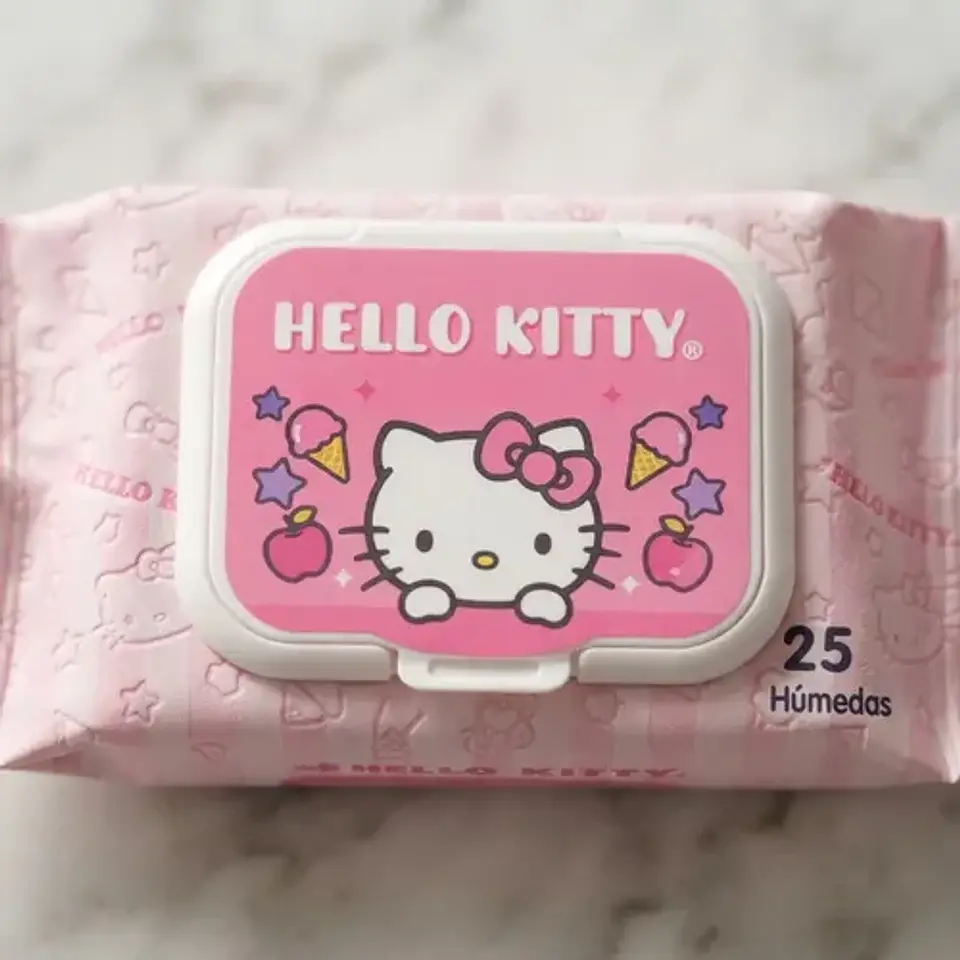 Toallitas Húmedas Hello Kitty Rosadas 25 Unidades 3
