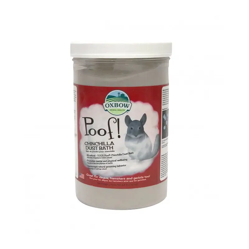 Arena Poof! para el baño de chinchillas y otros pequeños mamíferos