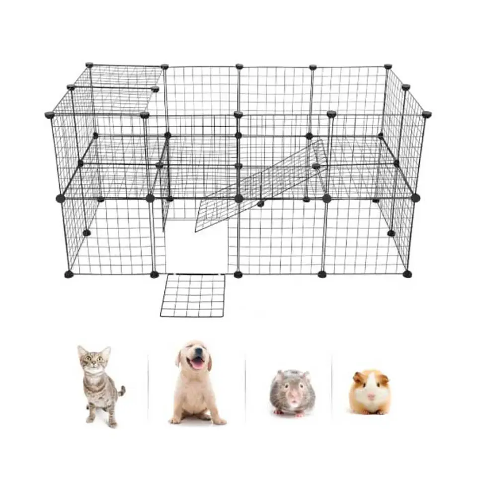 Corral Armable para Mascotas Pequeñas 36 Paneles 2