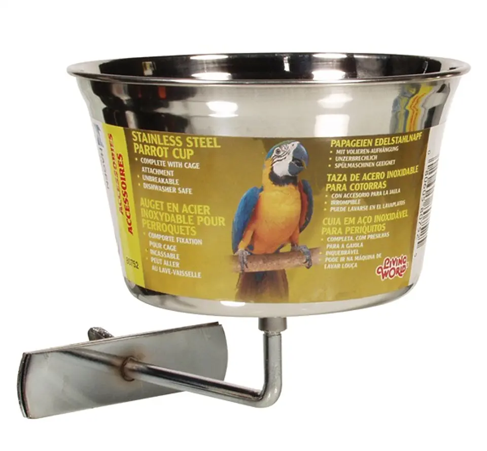 Comedero grande acero inoxidable Loros 1