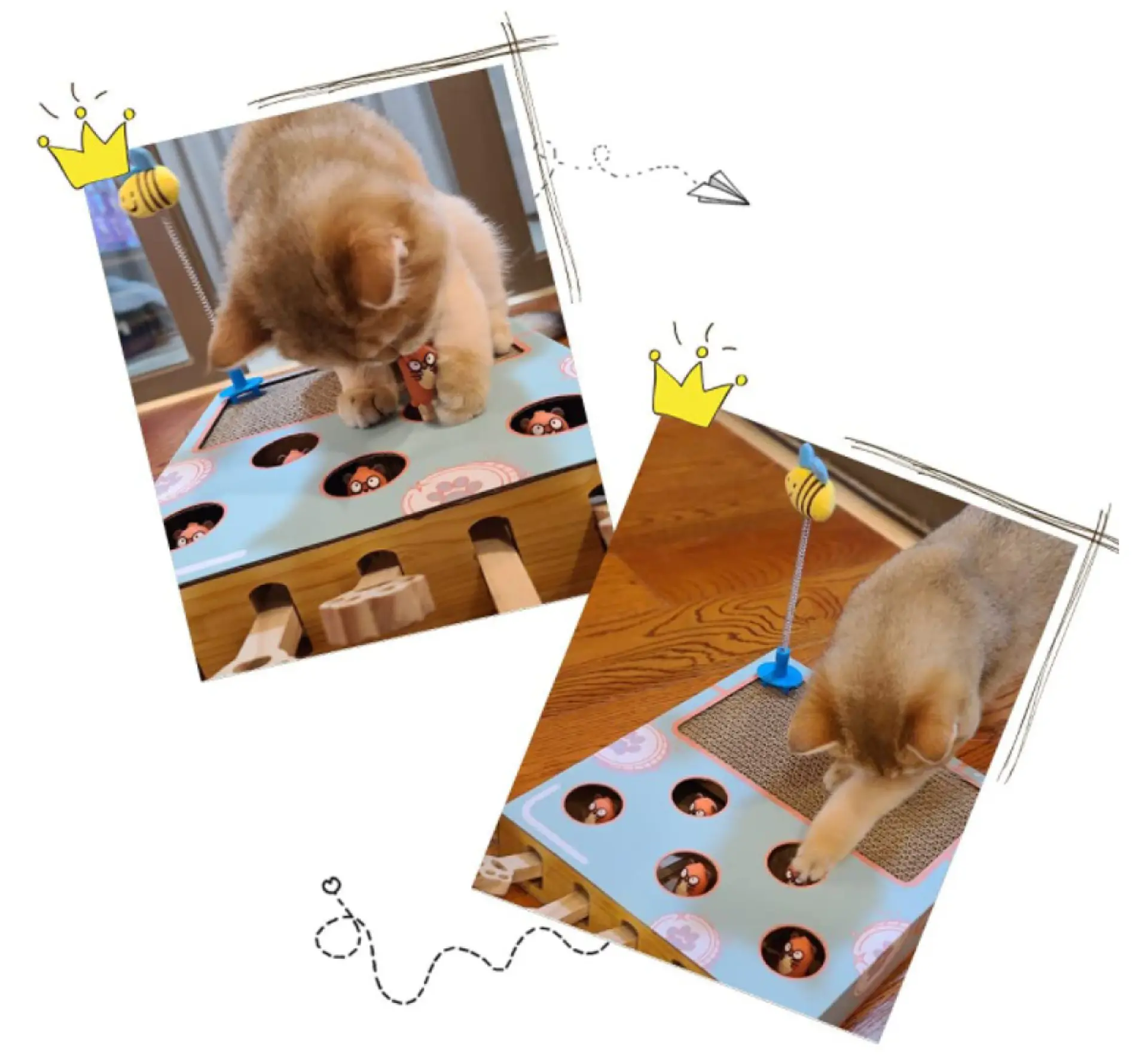 Rascador Interactivo Para Gatos Con Palanca De Juego 3