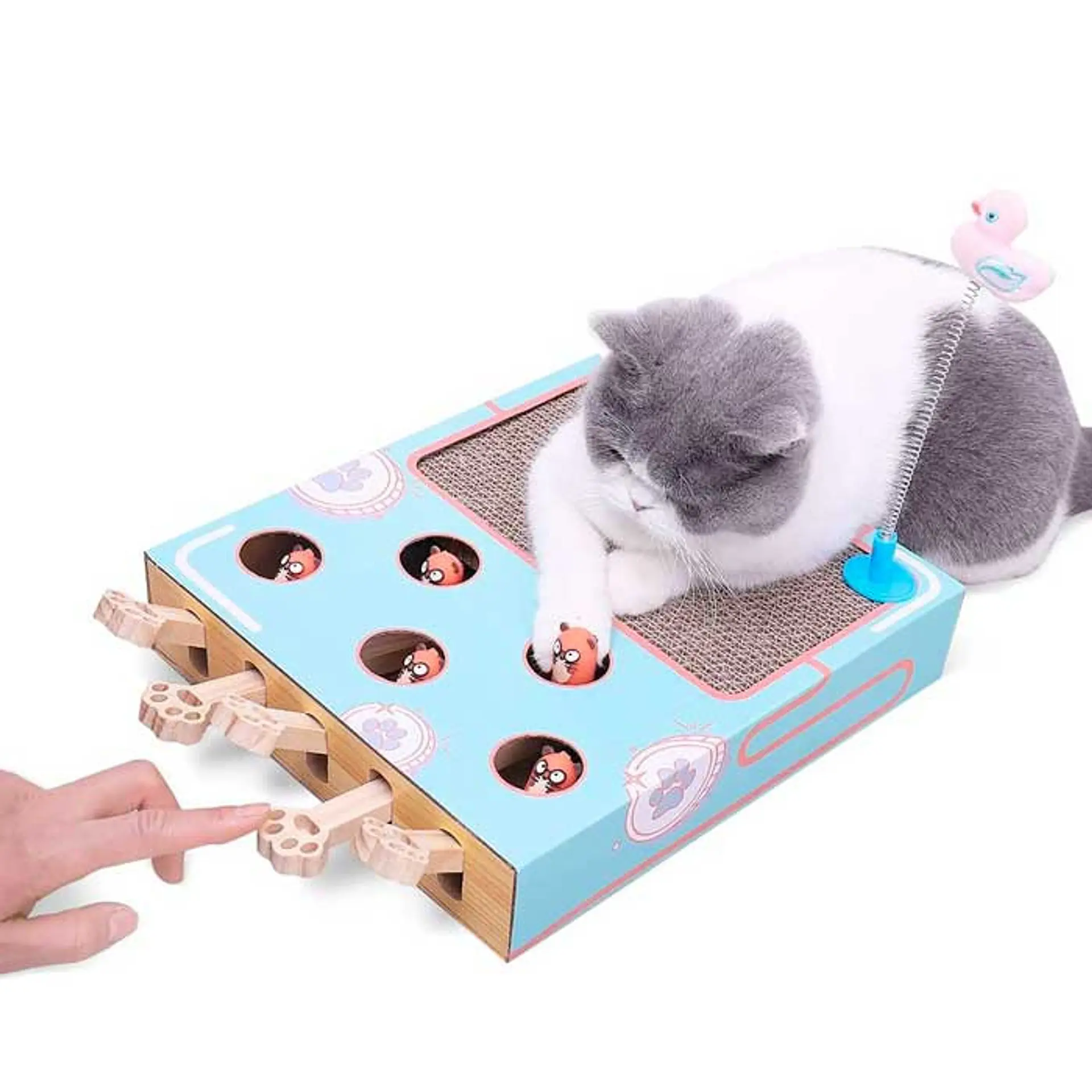 Rascador Interactivo Para Gatos Con Palanca De Juego 1