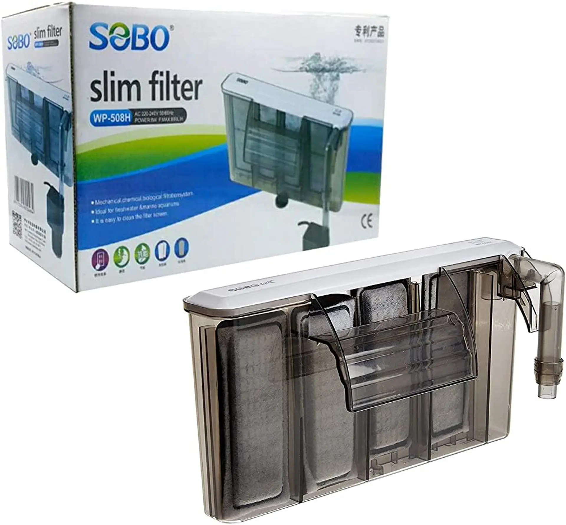 Filtro cascada delgado con bomba interior Sobo 1