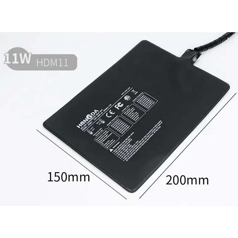 Placa calefactora impermeable con termostato 11w 15x20 cm 1