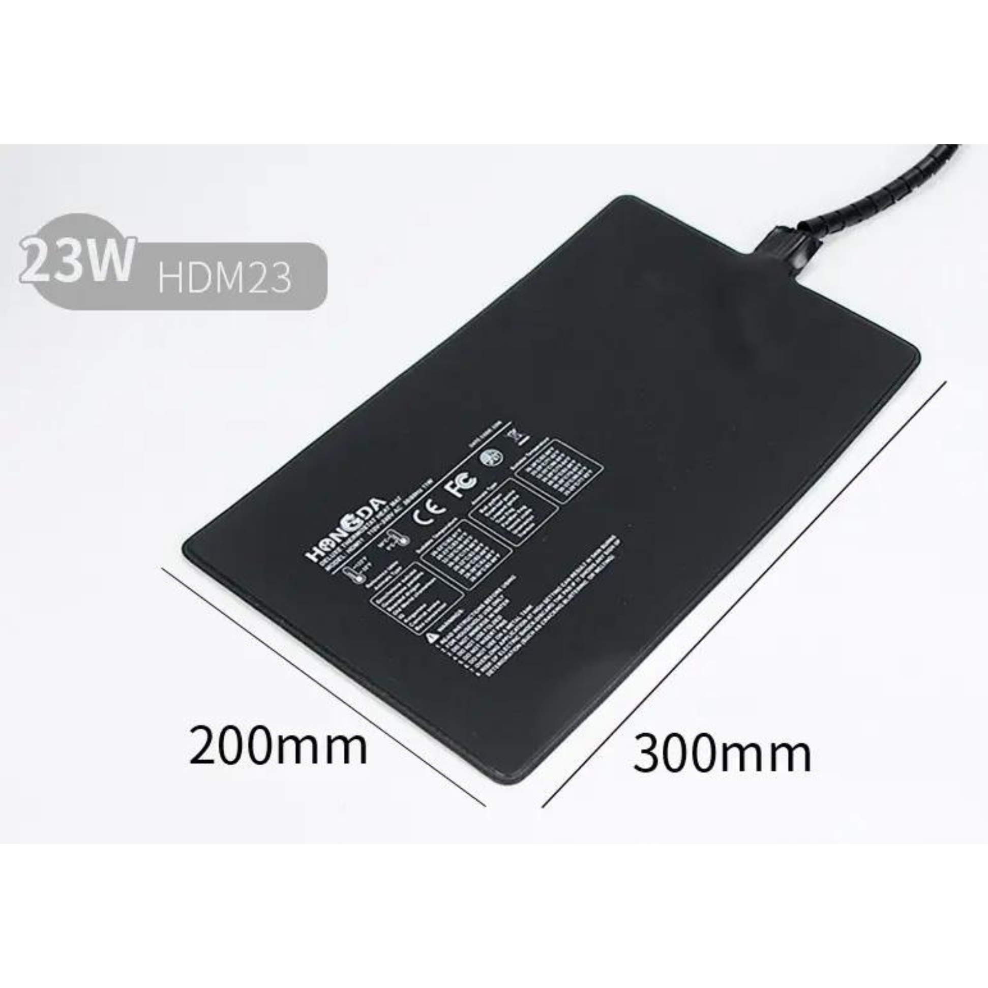 Placa calefactora impermeable con termostato 23w 20x30 cm