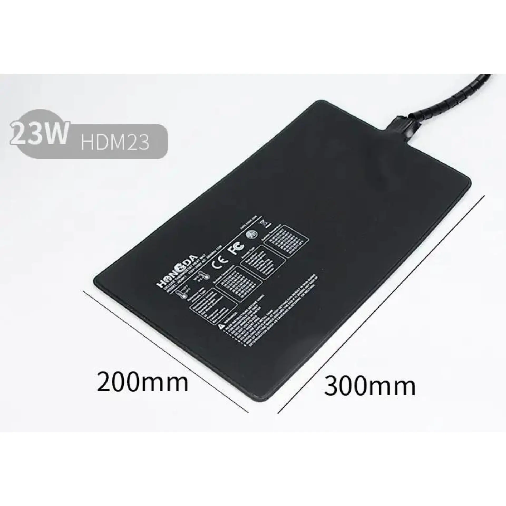 Placa calefactora impermeable con termostato 23w 20x30 cm 1