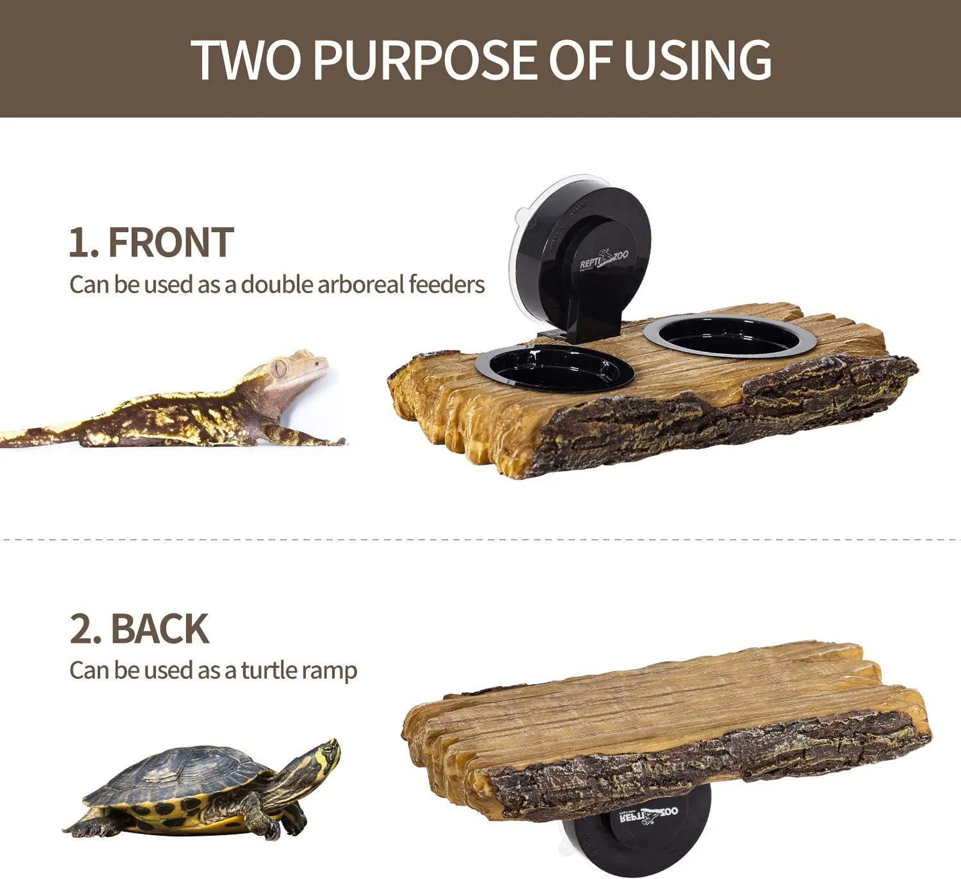 2 en 1 plataforma para tortugas o repisa para alimentar 4