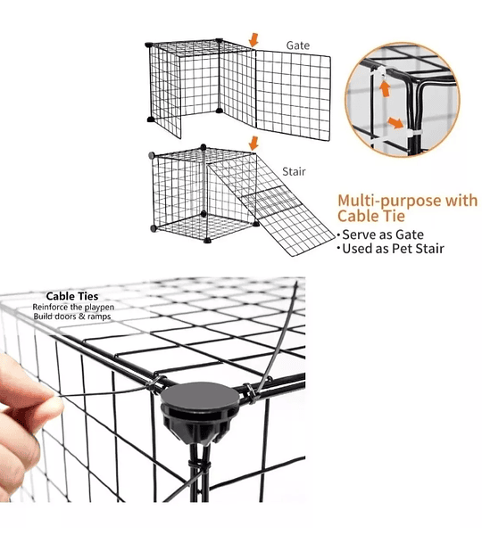 Corral Armable para Mascotas Pequeñas 36 Paneles