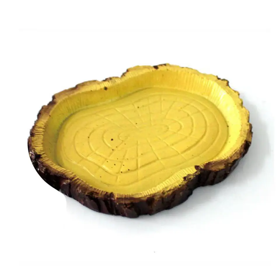 Plato para reptiles 16x10x2cm diseño tronco 1
