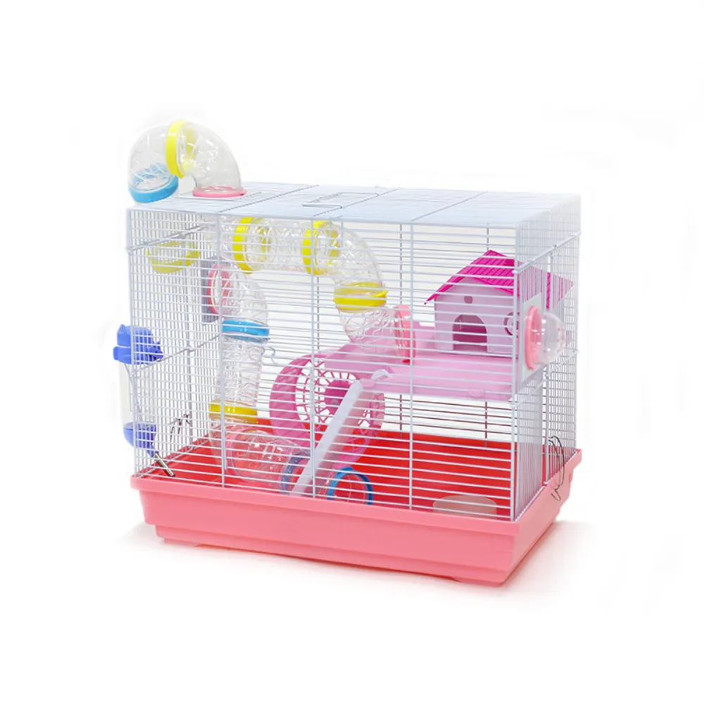 Casa Para Hámster de 2 Pisos Con Tubos