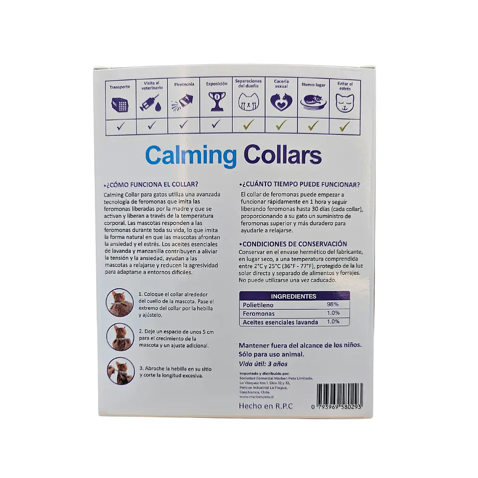 Set 4 Collares calmantes gato brillan en la oscuridad 2