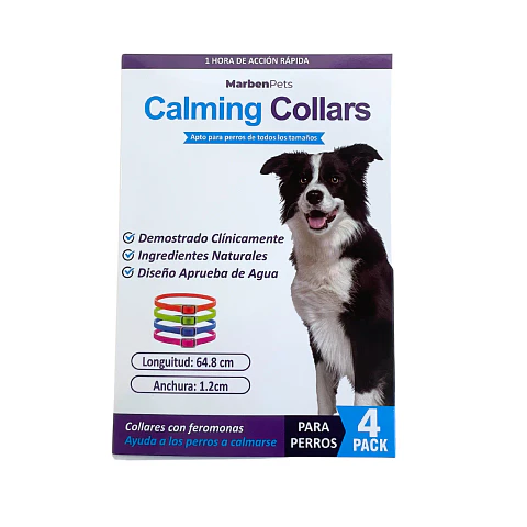 Set 4 Collares calmantes brillan en la oscuridad perro