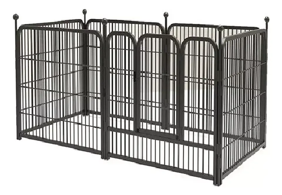 Corral plegable de acero 6 piezas 80*90 cm 1