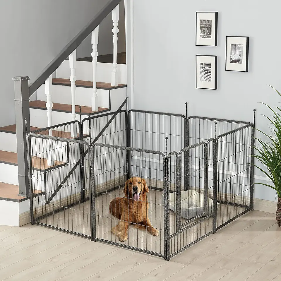 Corral plegable de acero 6 piezas 60*70 cm 3