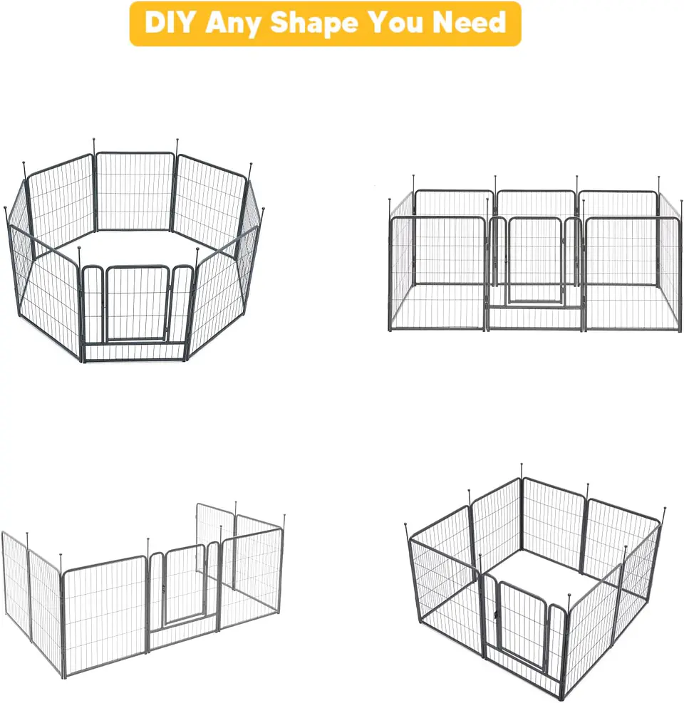 Corral plegable de acero 6 piezas 60*70 cm 7