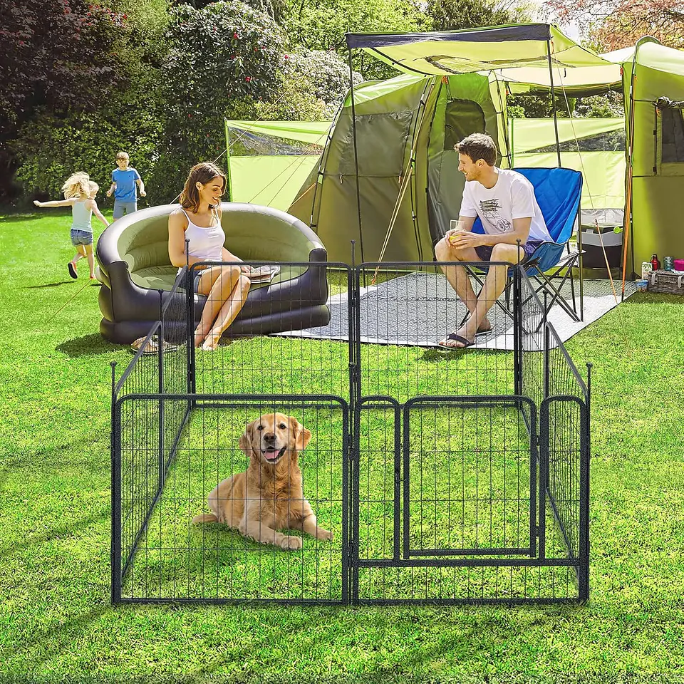 Corral plegable de acero 6 piezas 100*120 cm 4