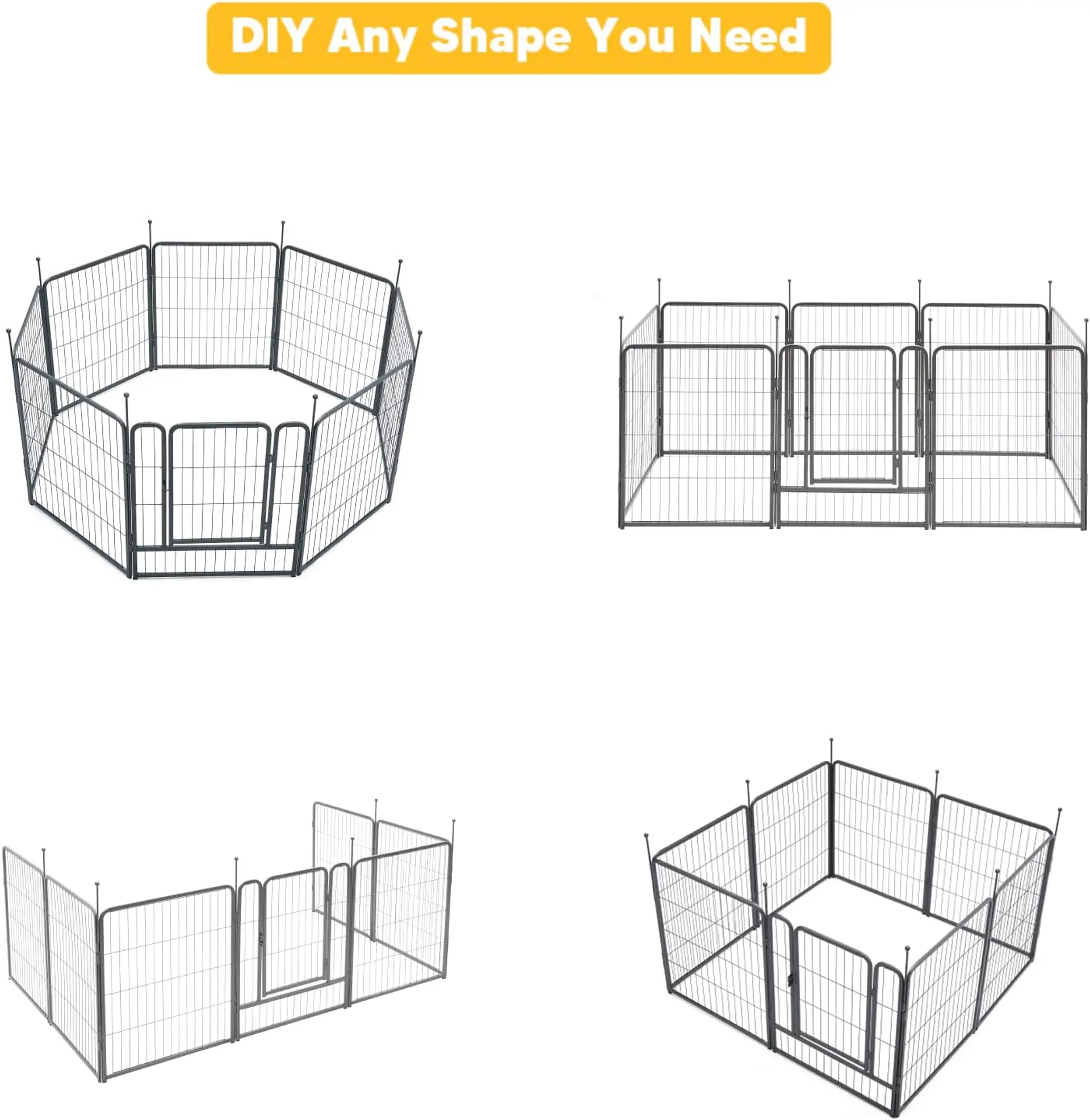Corral plegable de acero 6 piezas 100*120 cm 7